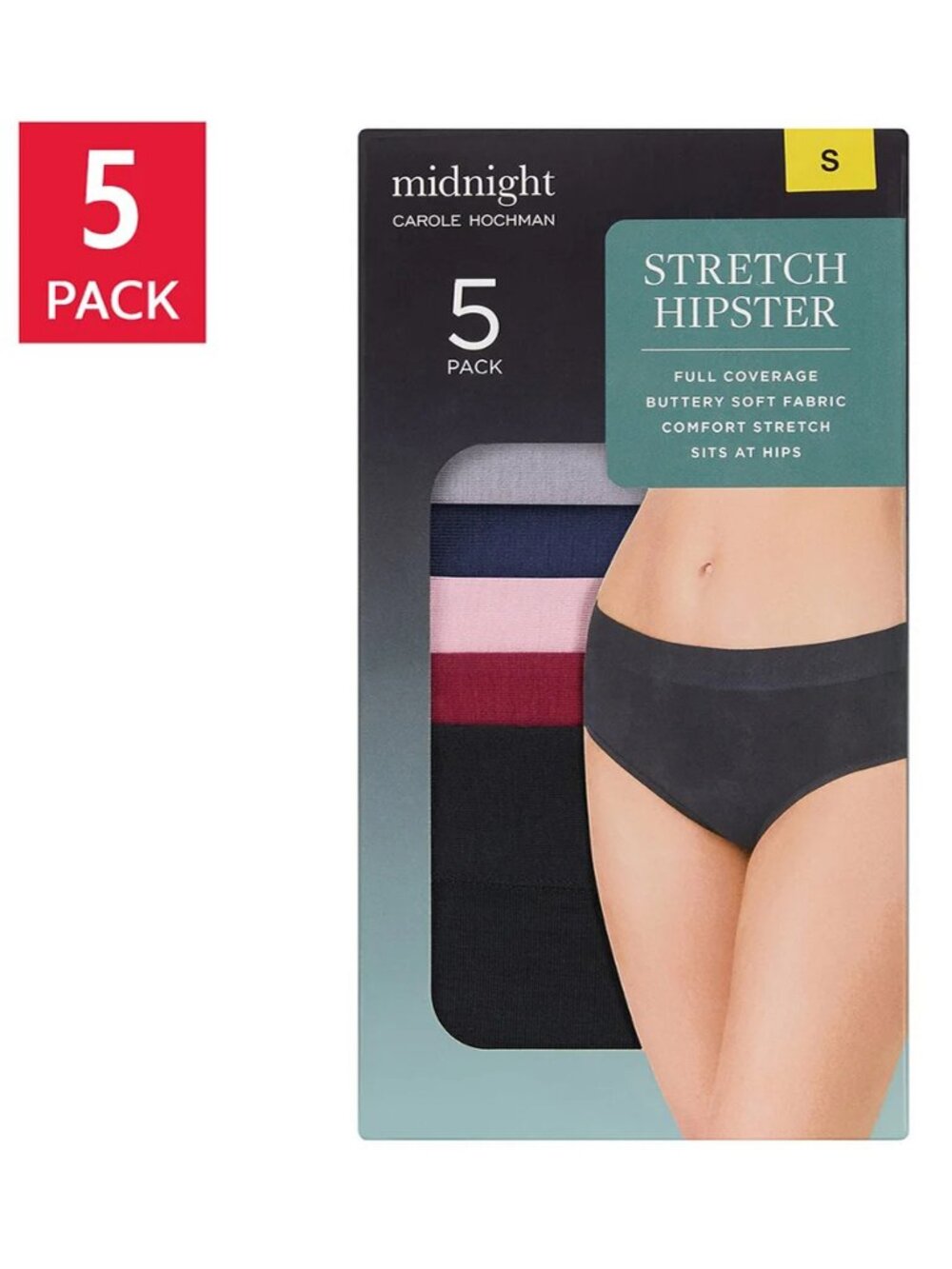 Carole Hochman Midnight Women's Hipster, 5-pack